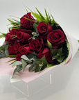 Bouquet of 12 Premium Roses with Foliage