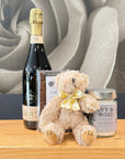 Treats | Gift Box with Sparkling Wine and Petite Red Rose Posy