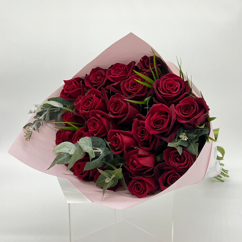 Bouquet of 24 Premium Roses with Foliage