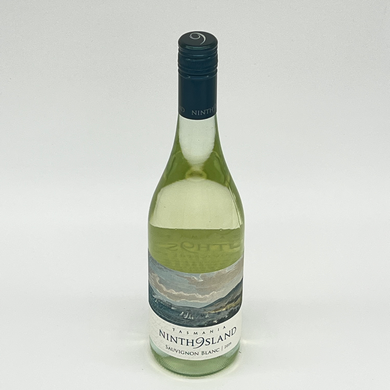 A bottle of Ninth Island Sauvignon Blanc wine with a label that includes the brand 'Piper's Brook' and the variety 'Sauvignon Blanc'. 