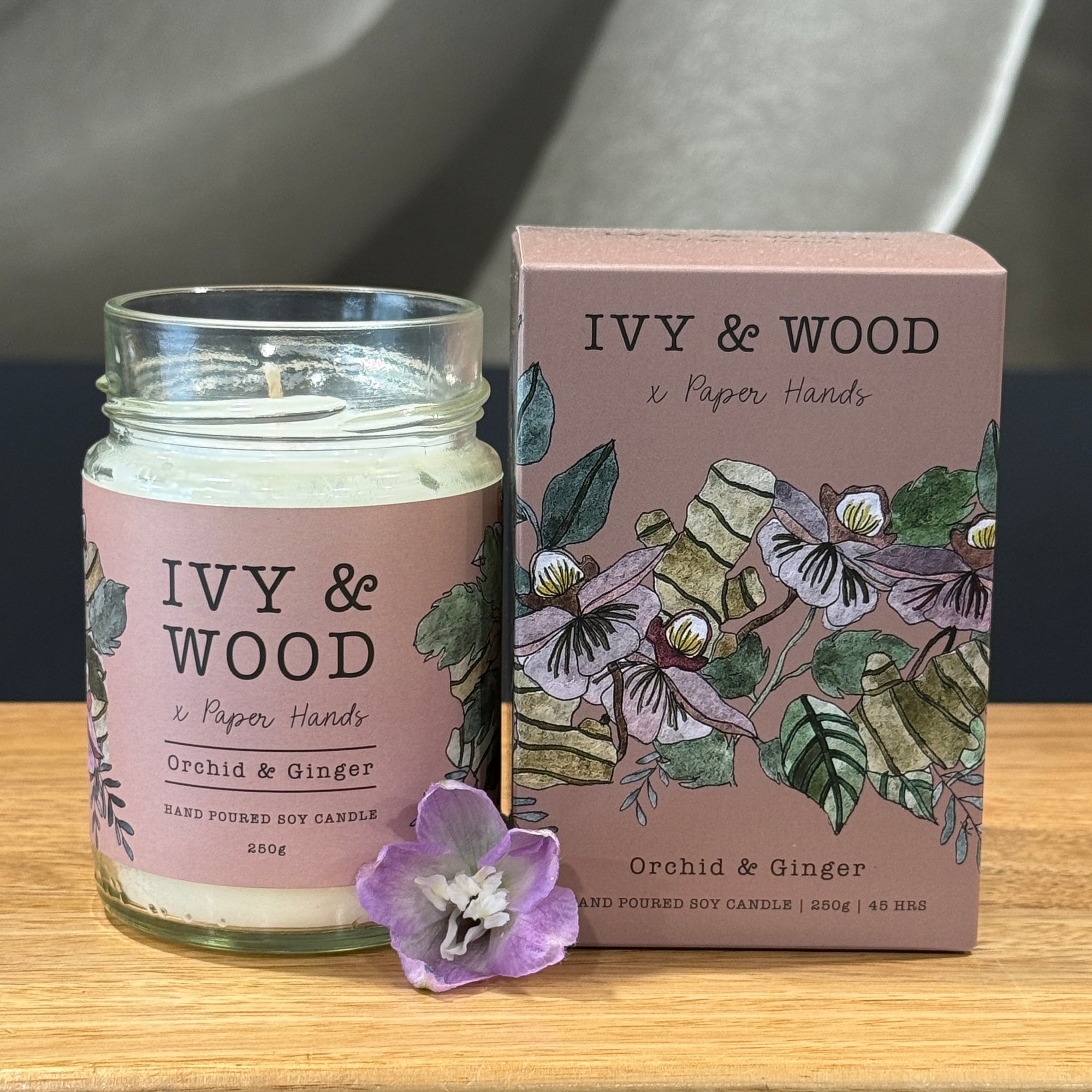 IVY & WOOD Orchid and Ginger 250g Candle