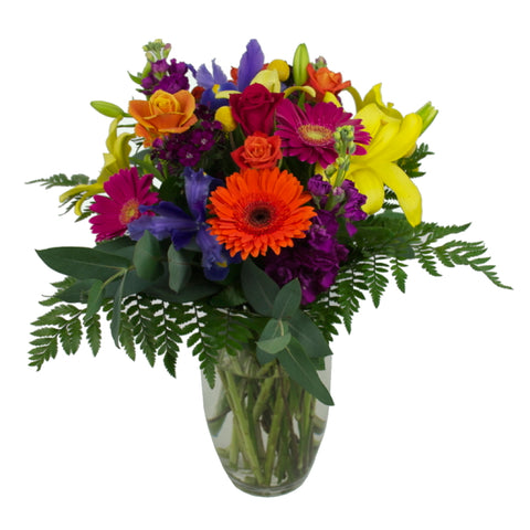 Vase Arrangement of Mixed Flowers